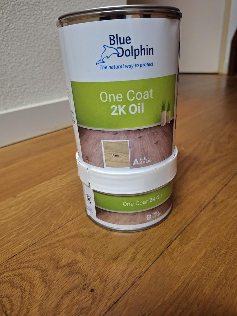 Blue Dolphin One Coat 2K Oil blanco 40m2, Ophalen of Verzenden, Blauw