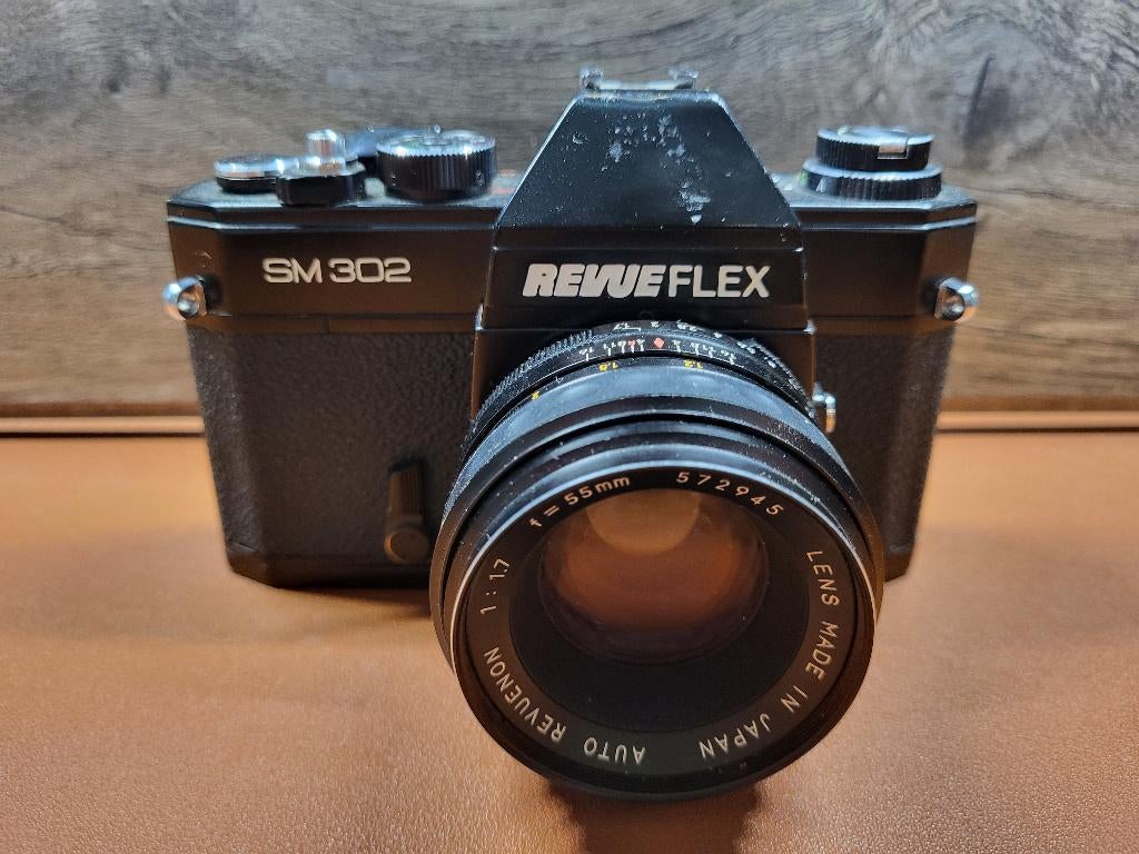 Revueflex SM 302 + Auto Revuenon 55mm f1.7, Ophalen of Verzenden, Gebruikt, Spiegelreflex, Overige Merken