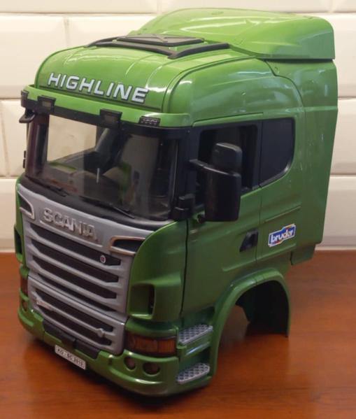 Bruder Scania Highline cabine groen Crawler Tamiya Wedico, Ophalen of Verzenden, Zo goed als nieuw