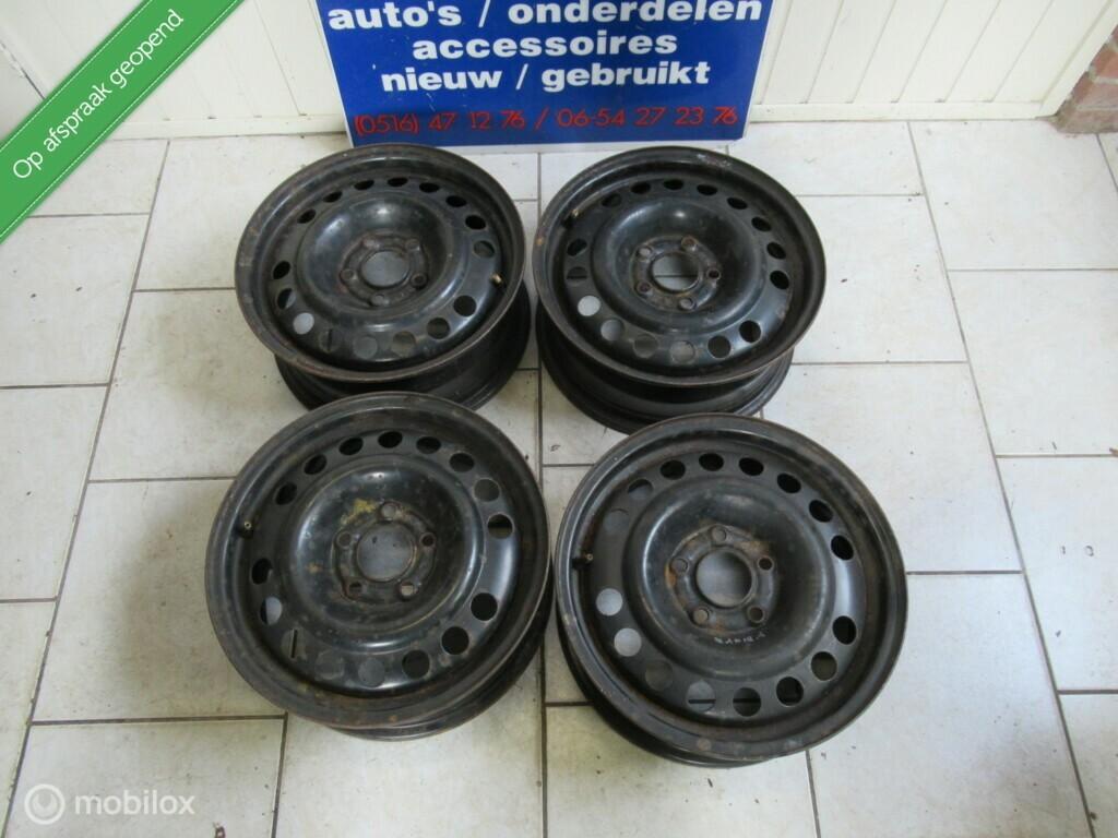 4x 15 inch stalen velg velgen Opel Zafira A, bj '99 t/m '05, Gebruikt, Velg(en), Ophalen of Verzenden