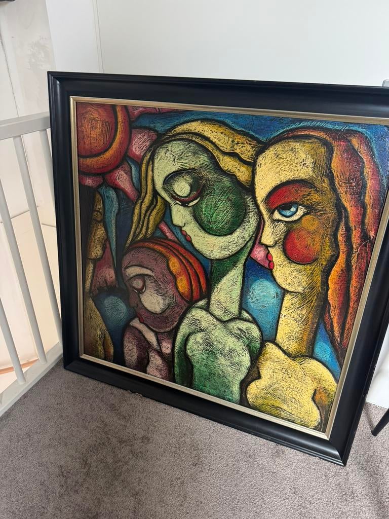 Grote schilderij Theo Mackaay, Antiek en Kunst, Kunst | Schilderijen | Abstract, Ophalen