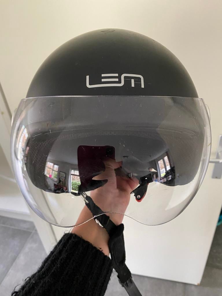 LEM scooterhelm mat zwart, maat M, Ophalen, Gebruikt, Small