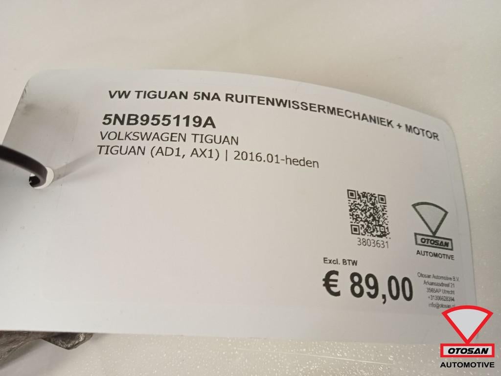 VW Tiguan 5NA 2018 Ruitenwissermechaniek + Motor 5NB955119A, Gebruikt, Volkswagen, Volkswagen AG, Berliner Ring 2
38440  Wolfsburg, DE