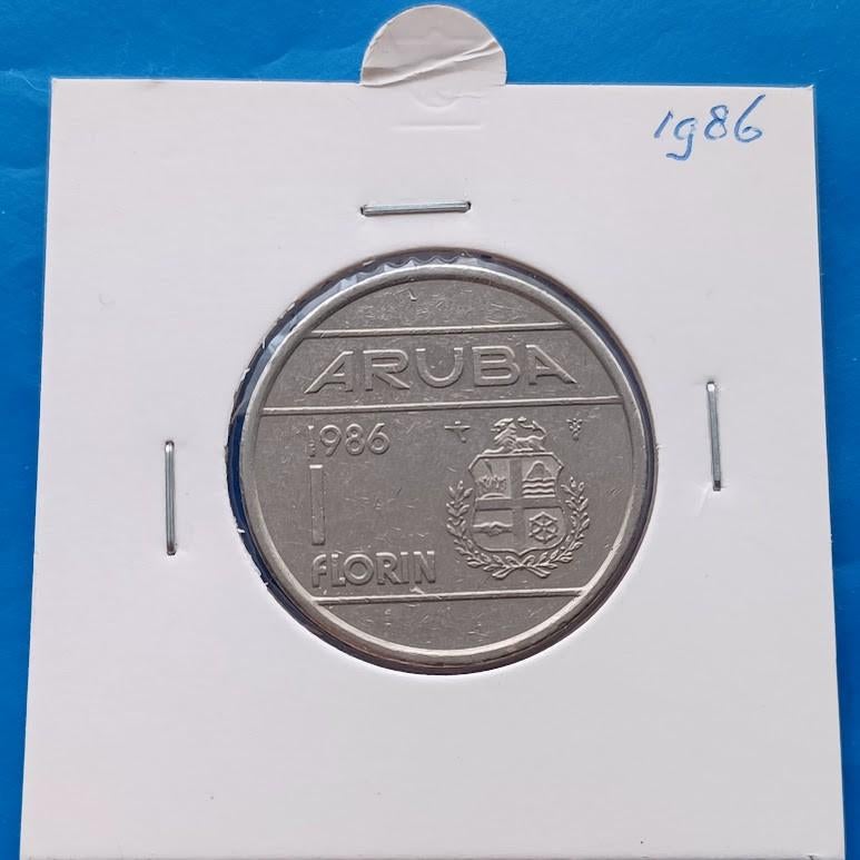Aruba 1 Florin - 1986, Verzenden, Koningin Beatrix, Overige waardes, Losse munt