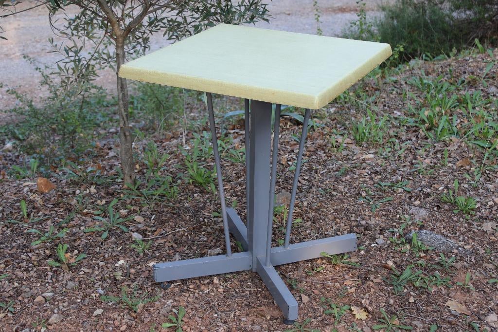 Brocante - Originele Franse Bistro-tafel!, Tuin en Terras, Ophalen, Gebruikt