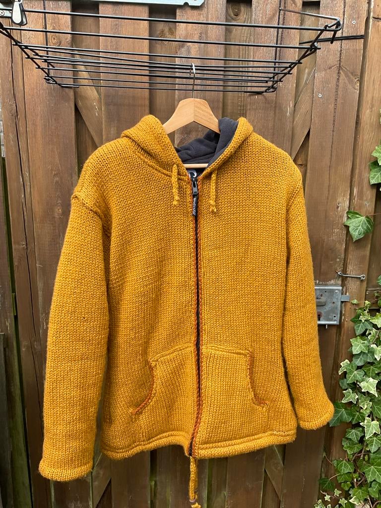 Heerlijk warm gevoerd wollen vest - Maat L - Nepal, Kleding | Heren, Ophalen of Verzenden, Zo goed als nieuw, Overige maten, Geel