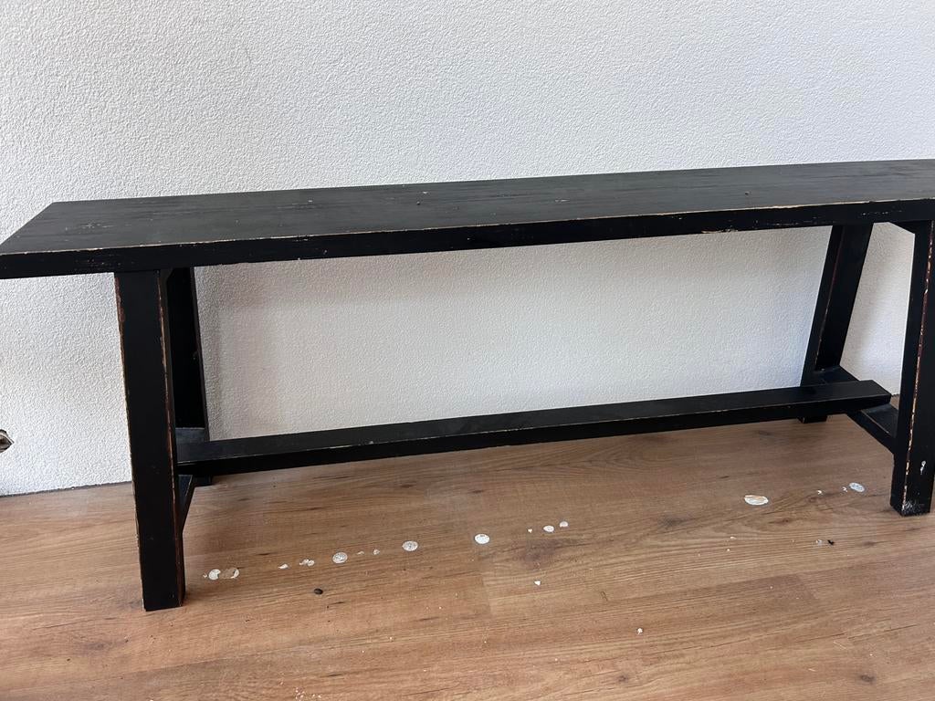 Teak houten bankje - oude look, 100 tot 150 cm, Ophalen of Verzenden, Zo goed als nieuw, 25 tot 50 cm