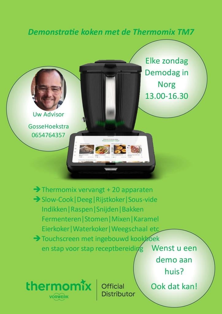 Thermomix TM7 | Proeven | Inspireren | Gezonder Koken, 4 liter of meer, Ophalen, Nieuw, 3 snelheden of meer