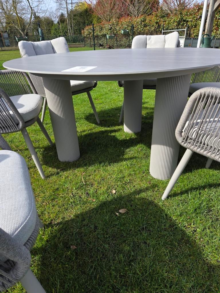 Garden impressions tuin tafel 150cm rond Met Keramiek blad, Ophalen, Nieuw