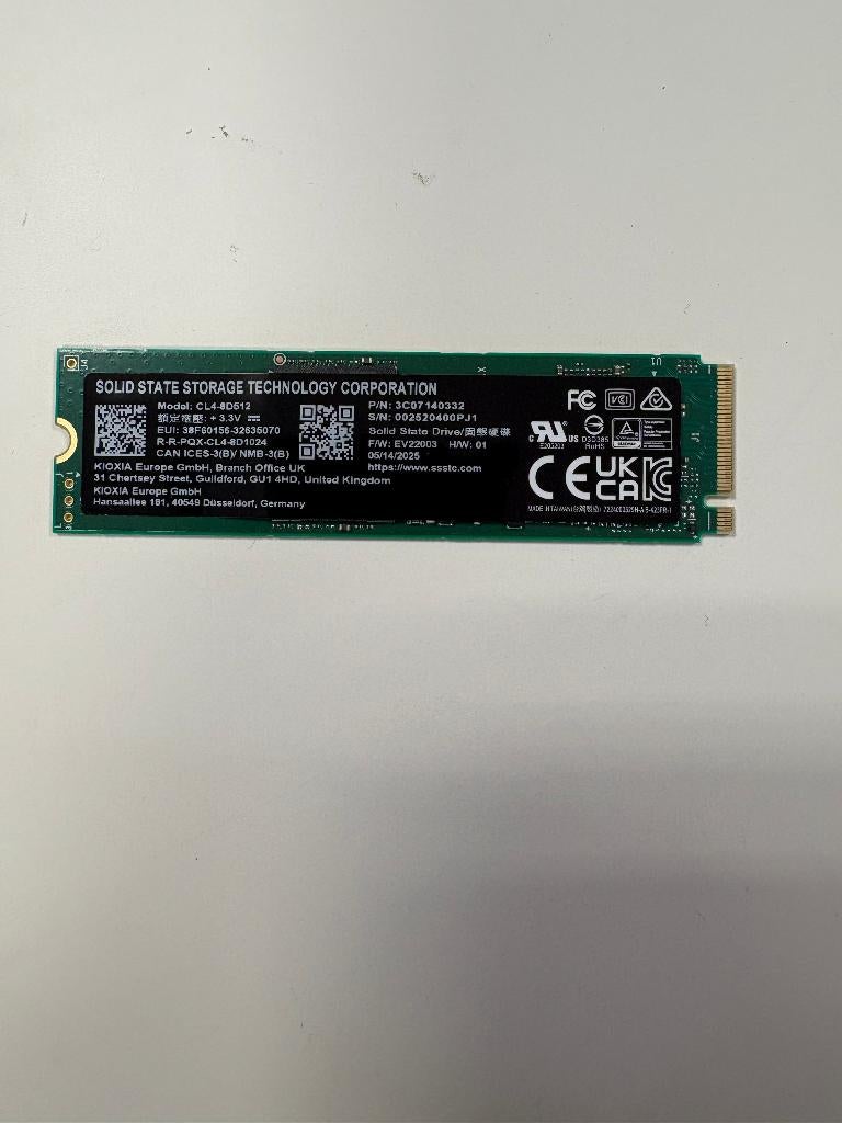 M.2 SSD Kioxia CL4 series 512GB NVMe 2280, Kioxia, Intern, -, 512GB