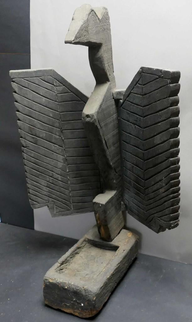 Jodog DV4 olielamp engel hout beeld kunst Garuda Indonesie, Ophalen of Verzenden