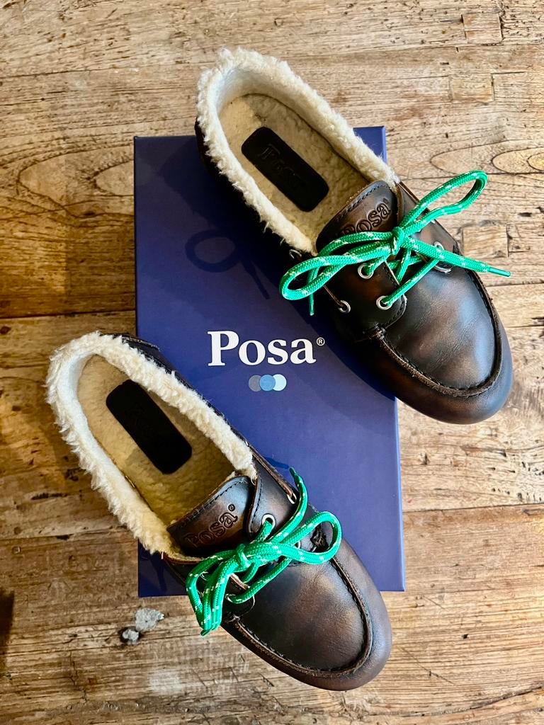 Posa boat loafers maat 38, Bruin, Verzenden, Instappers, Zo goed als nieuw