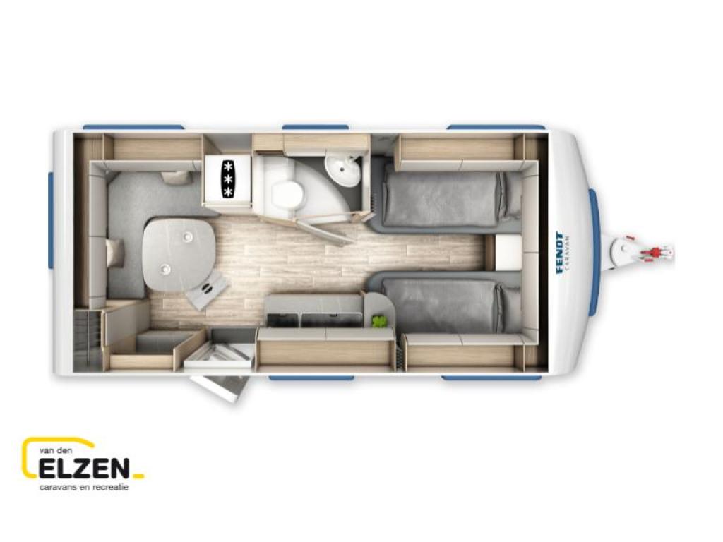 Fendt Bianco Activ 465 SGE Model 2026, incl. opties, Caravans en Kamperen, Caravans, Tot en met 2, Bedrijf, Fendt, 5 tot 6 meter