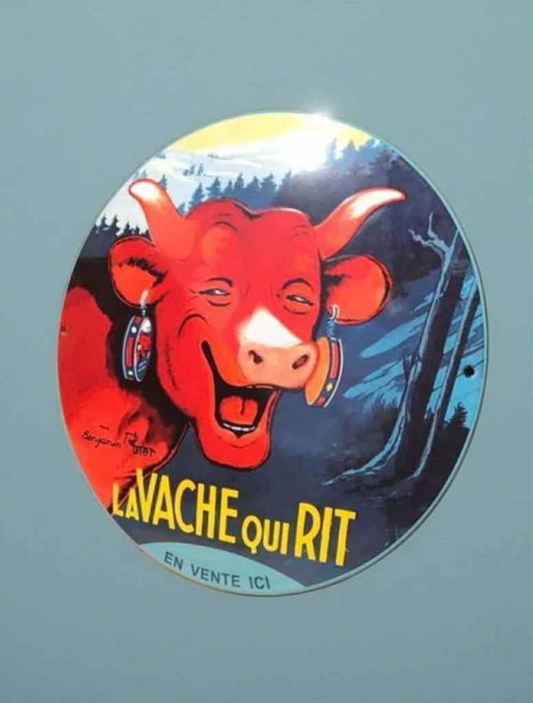 Nieuw emaille reclamebord van La Vache qui rit., Verzamelen, Merken en Reclamevoorwerpen, Reclamebord, ., Nieuw, Ophalen of Verzenden