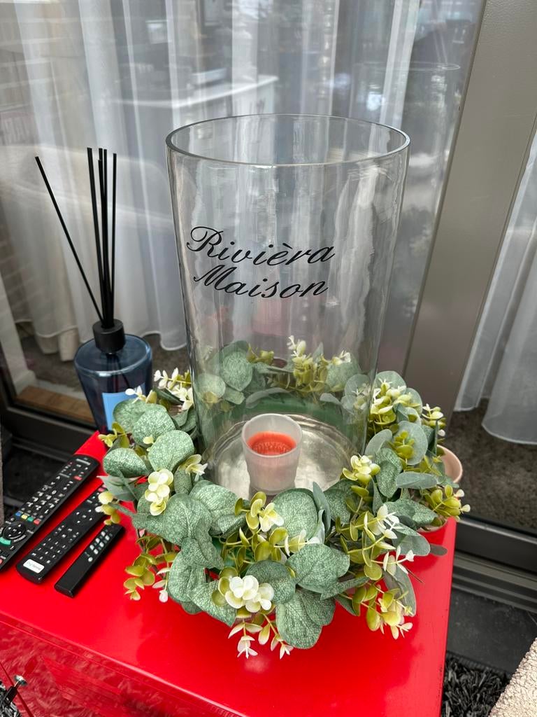 Groot windlicht riviera maison, Huis en Inrichting, Ophalen, Overige kleuren, Minder dan 50 cm, Glas