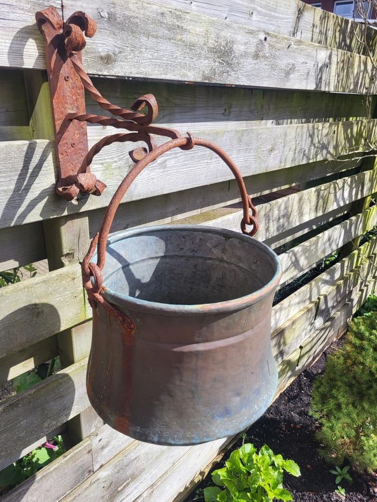 Antieke koper koperen waterketel water ketel +/_ 30cm, Ophalen of Verzenden, Gebruikt