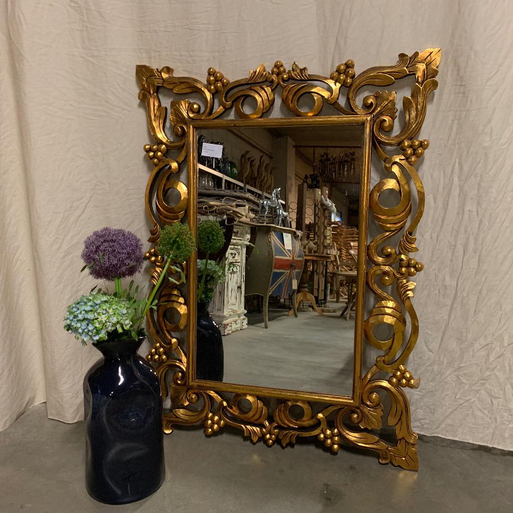 Barok Spiegel - houten lijst -120 x 90 cm- Goud - TTM Wonen, Huis en Inrichting, Woonaccessoires | Spiegels, Nieuw, 75 tot 100 cm