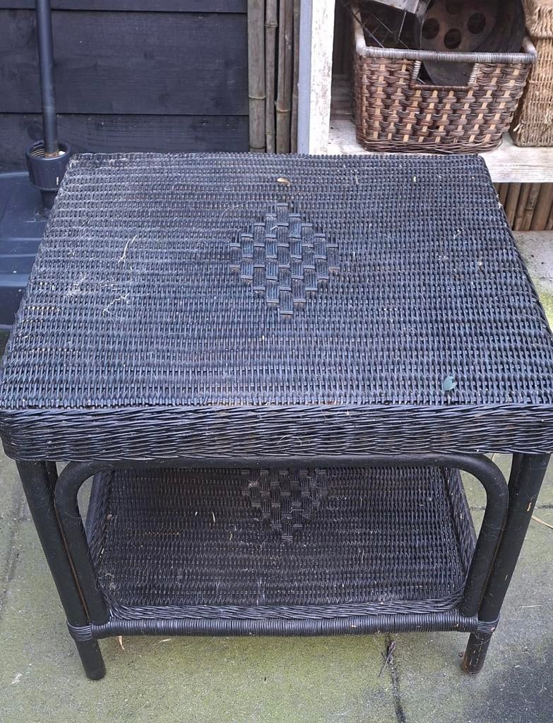 Rieten tuin/bijzet tafeltje, Tuin en Terras, Tuintafels, Ophalen, Rond