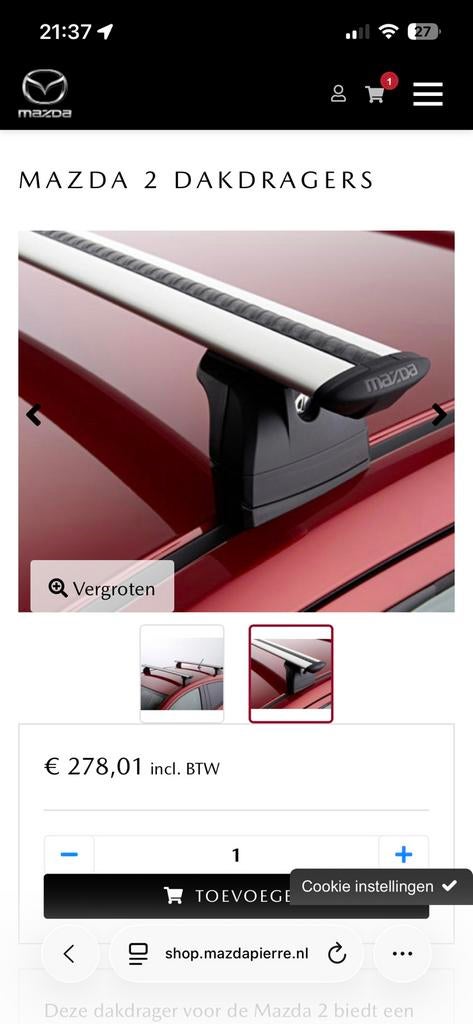 Dakdragers Mazda 2, Ophalen of Verzenden, Gebruikt