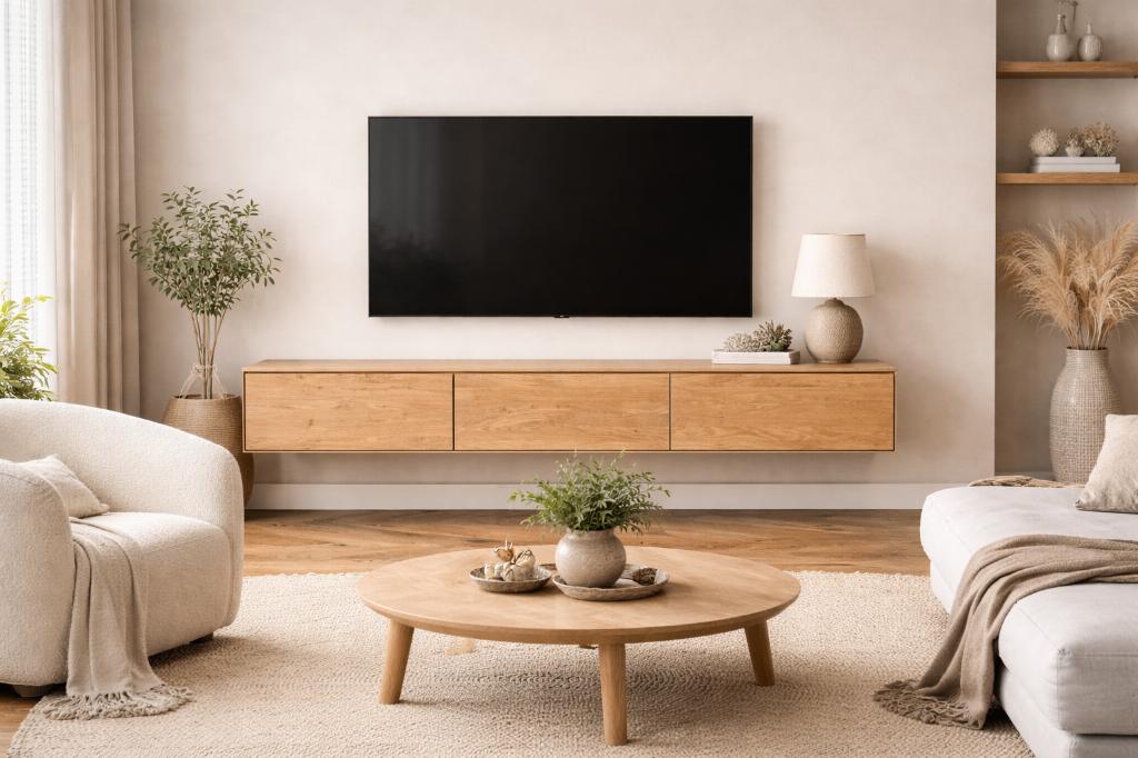 Eiken Tv-meubel - meerdere afmetingen - zwevende tv kasten, Huis en Inrichting, Kasten | Televisiemeubels, 100 tot 150 cm, Eikenhout