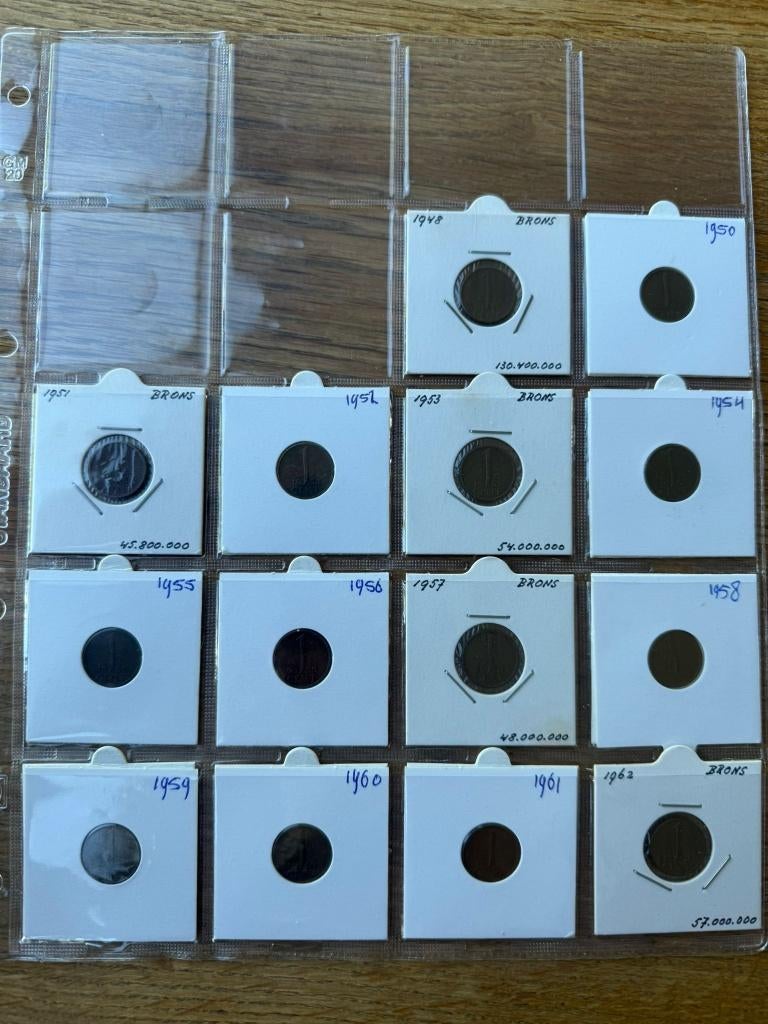 Complete serie Juliana centen 1948-1980 (32x), Postzegels en Munten, Munten | Nederland, Ophalen of Verzenden, Koningin Juliana