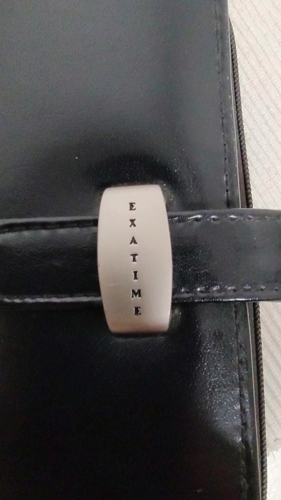 K489 EXATIME zwart kunstlederen agendaorganizer -portemonnee, -, -, Ophalen of Verzenden, Zo goed als nieuw