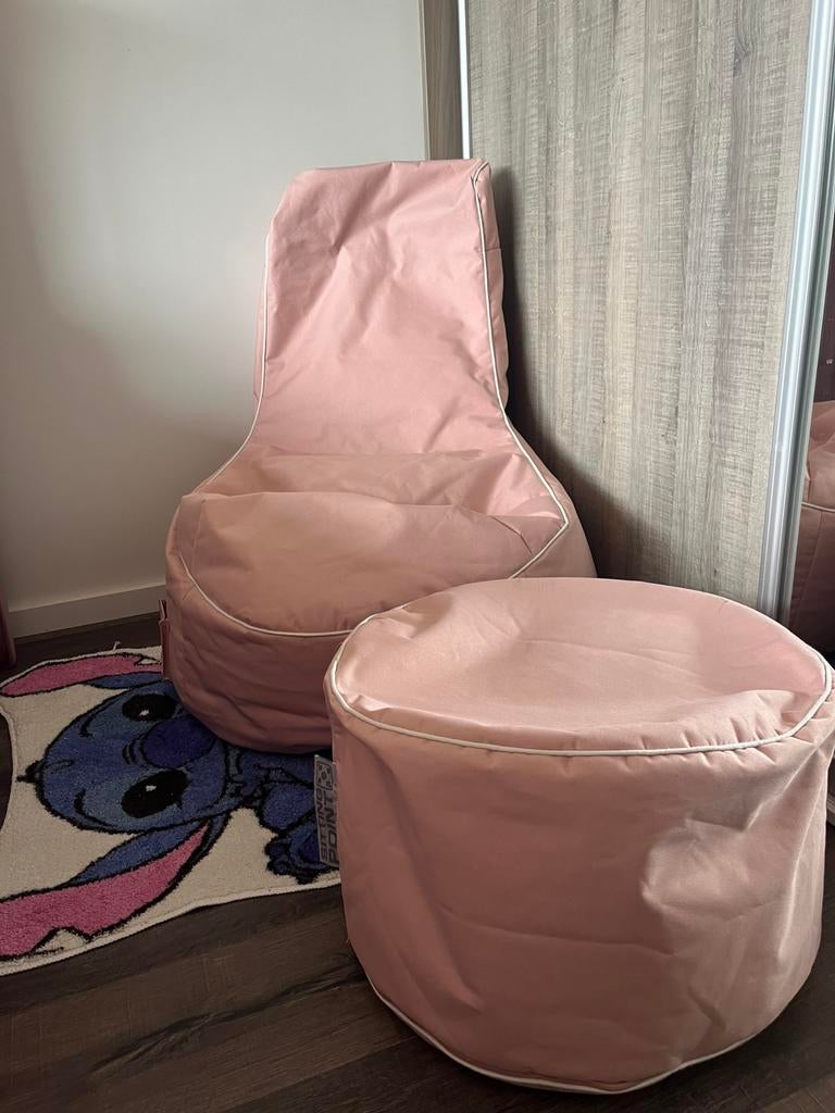 Zitzak met poef, Ophalen of Verzenden, Zo goed als nieuw