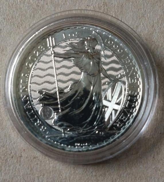 1 oz Silver Britannia munt uit 2023 King Charles III UK 1ste, Ophalen of Verzenden, Zilver
