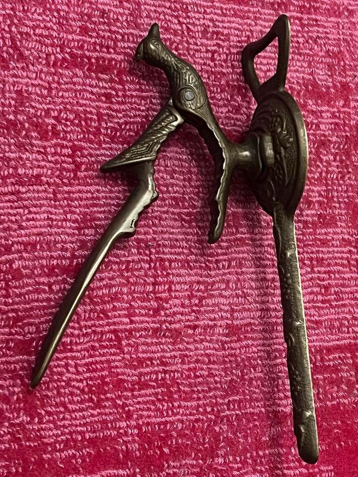 Antiek Uniek Franse Flesopener Walnoten Breker met Opschrift, Ophalen of Verzenden