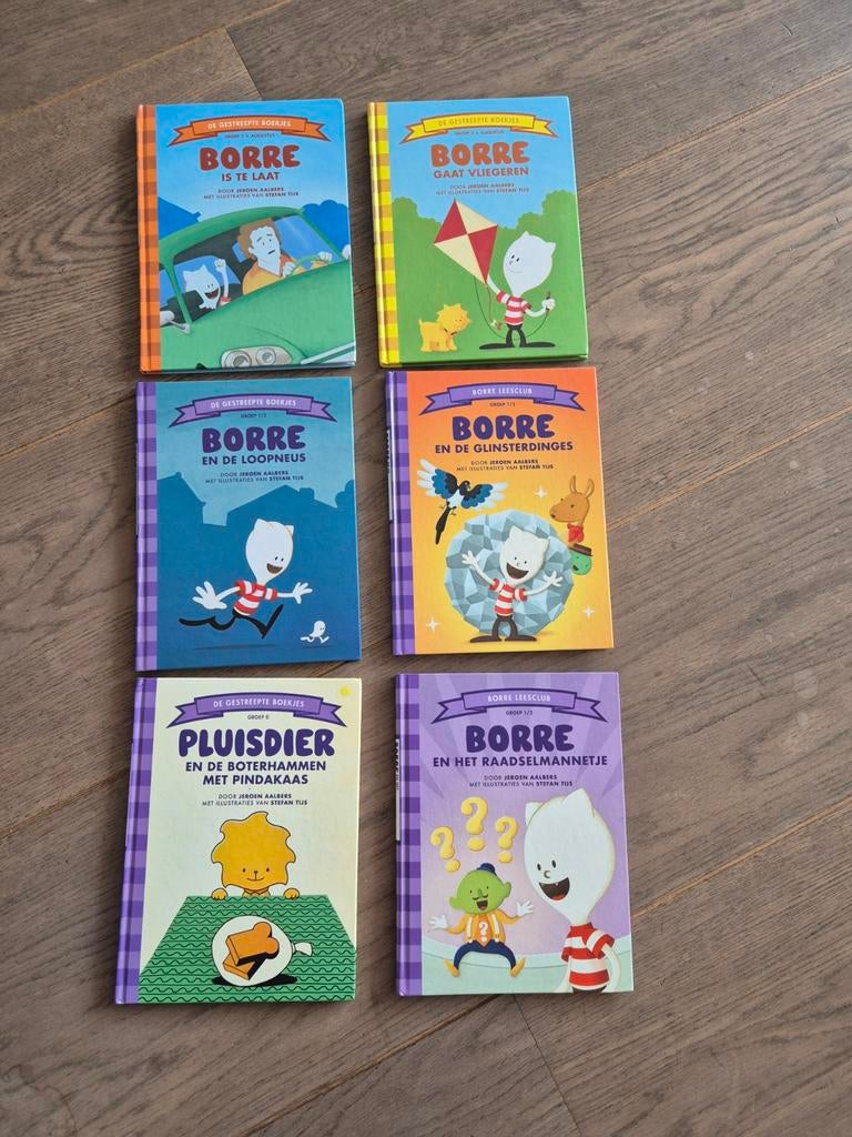 Borre boekjes 6x - Diverse avonturen voor jonge lezers, Ophalen, Gelezen, Jeroen Aalbers, Fictie algemeen