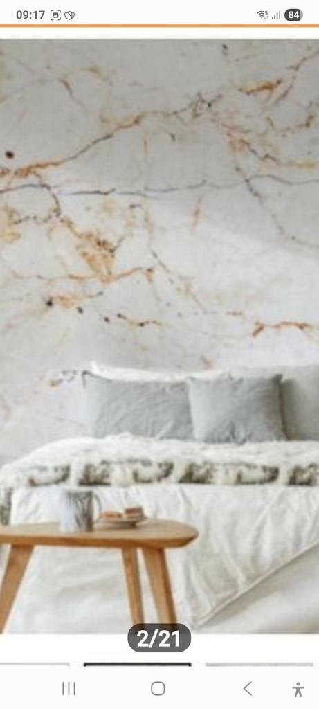 NW € 149,95! Marmer fotobehang 3.00 x 3.00 m milano behang, Ophalen of Verzenden, Minder dan 10 m², Zwart, Mediterraan modern design