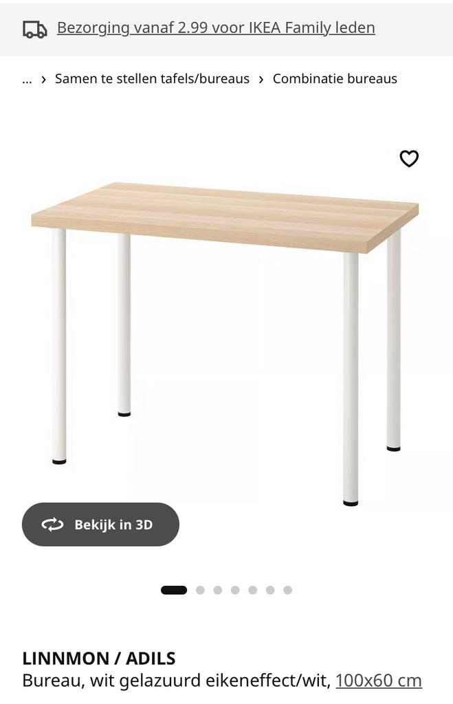 IKEA Bureau Linnmon/Adils, Huis en Inrichting, Ophalen, Zo goed als nieuw