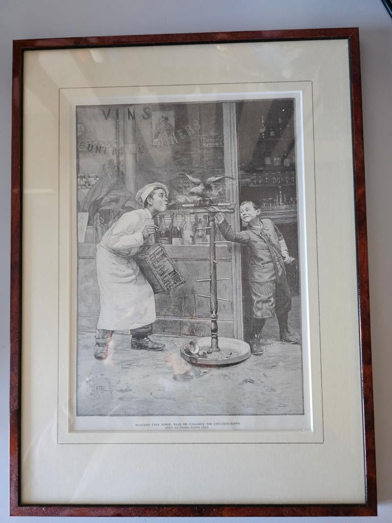 Antieke prent 'Vins' - H. Becker Antiquariaat Haarlem, Ophalen of Verzenden