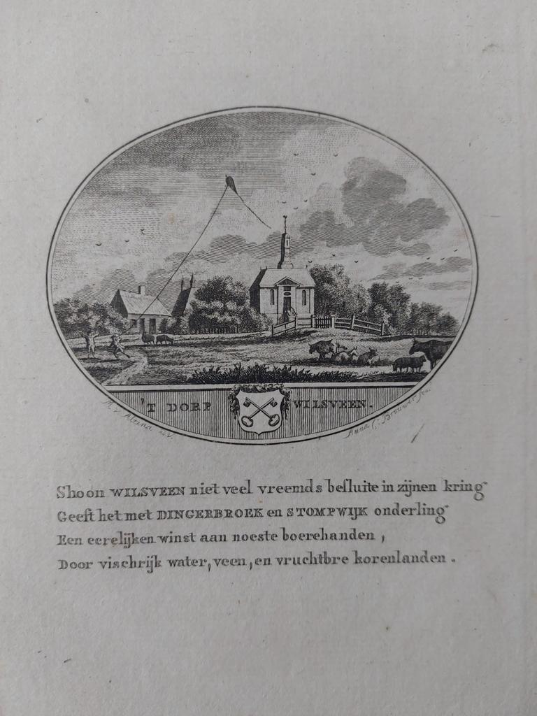 43 / Wilsveen Leidschendam Oleffen & Bakker Gravure uit 1793, Antiek en Kunst, Kunst | Etsen en Gravures, Ophalen of Verzenden