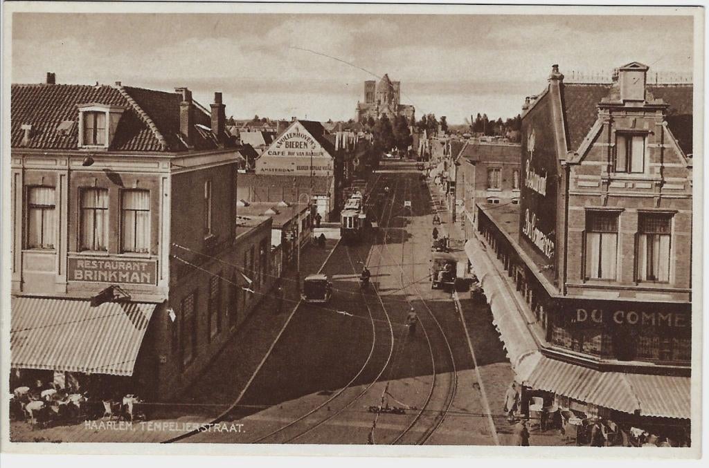 ANSICHTKAART HAARLEM TEMPELIERSTRAAT, Verzenden, Ongelopen, Noord-Holland