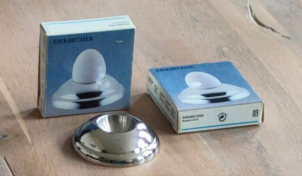 2 Nieuwe eierdoppen houders van roestvrij edelstaal, Huis en Inrichting, Overige materialen, Overige typen, Nieuw, Ophalen of Verzenden