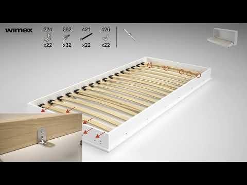 Juist opklapbed horizontaal - 140x200 - Eikenkleur, Niet ingevuld, Niet ingevuld, Niet ingevuld