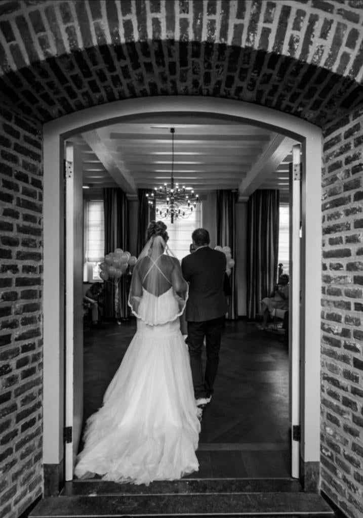 Trouwjurk Mermaid Maat 40/42, Ophalen of Verzenden, Zo goed als nieuw, Wit, Trouwjurk