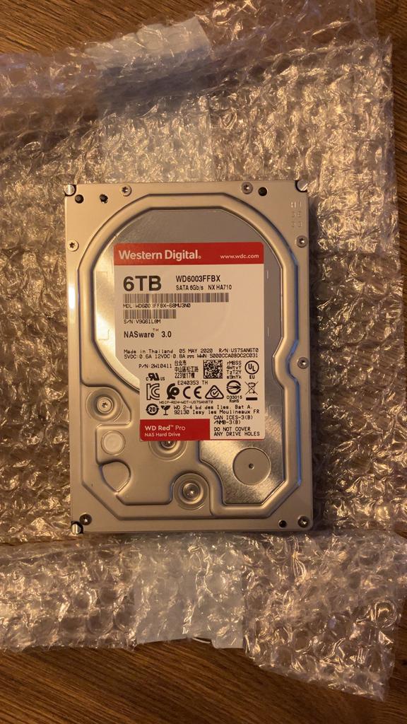 Western Digital 6TB HDD, Computers en Software, Harde schijven, Ophalen, Intern, HDD, Western Digital (WD)