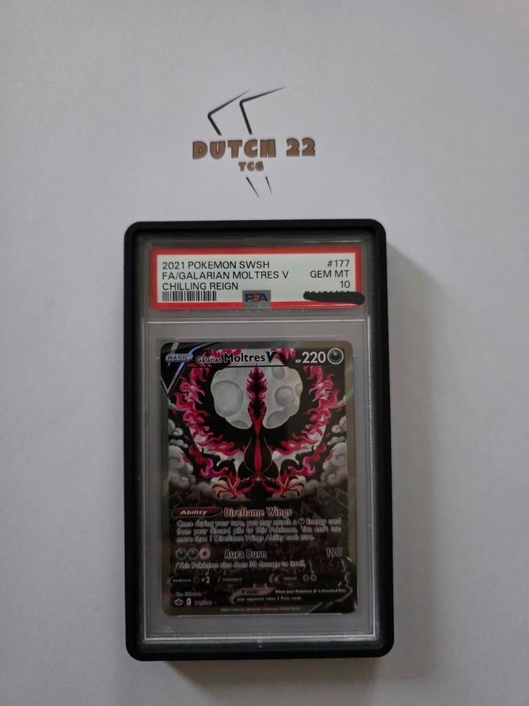 Galarian Moltres V Chilling Reign PSA10 #177, Ophalen of Verzenden, Nieuw, Overige typen, Foil