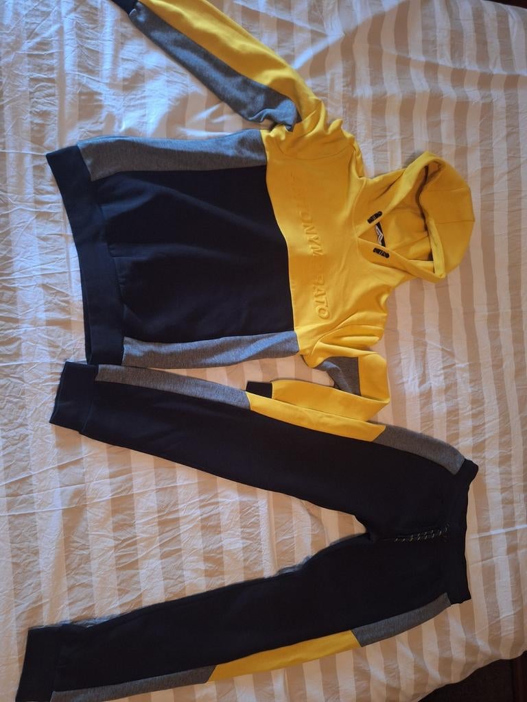 Antony morato pak zwart/geel/grijs maat 164 zgan, Kinderen en Baby's, Ophalen of Verzenden, Zo goed als nieuw, Meisje