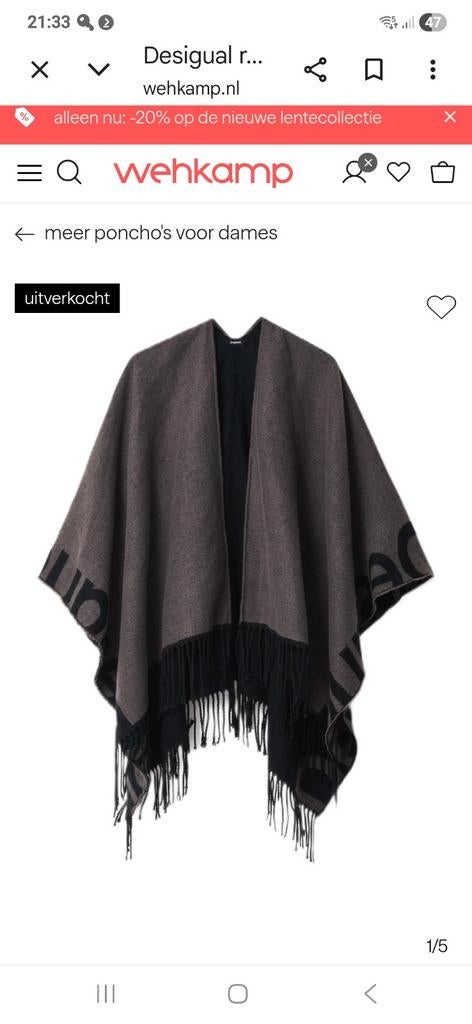 Gezocht : Desiqual poncho; taupe/zwartkleurig, Ophalen of Verzenden