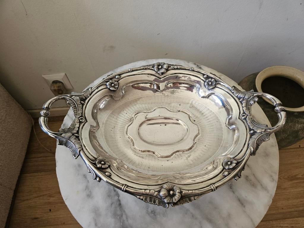 Prachtige Antieke Zilveren Schaaltje met Handvatten, Ophalen of Verzenden
