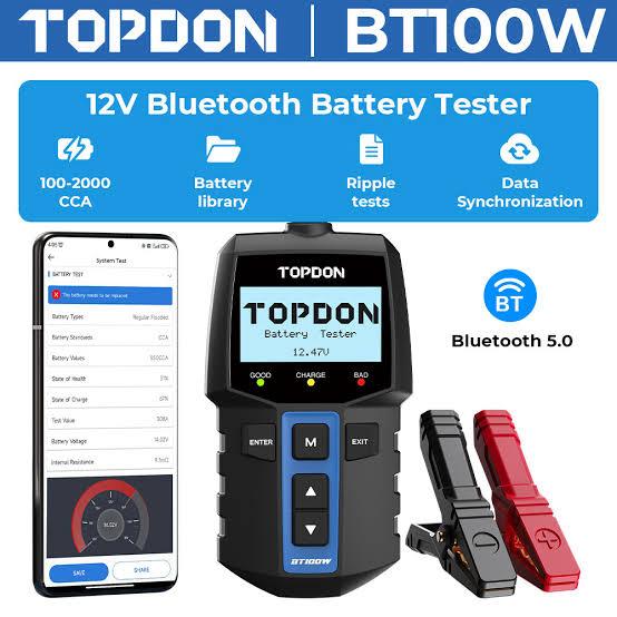 Topdon BT100W accu tester, Auto diversen, Ophalen of Verzenden