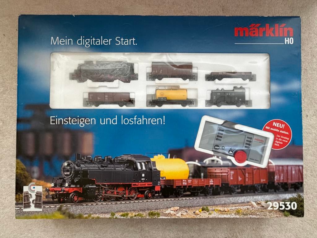 Märklin H0 Startset 29530 met Mobile Station + Weichenlatern, Hobby en Vrije tijd, Modeltreinen | H0, Zo goed als nieuw, Treinset