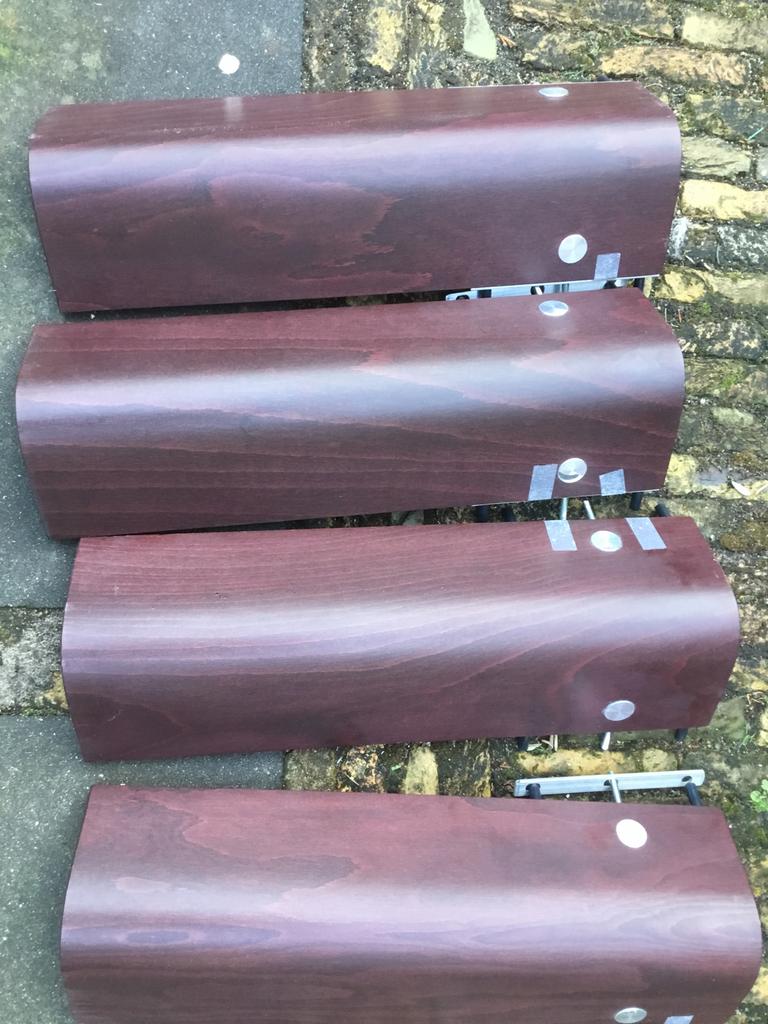 Mahonie 48 cm Auping Auronde bedpoten,senior, Ophalen of Verzenden, Zo goed als nieuw, Hout