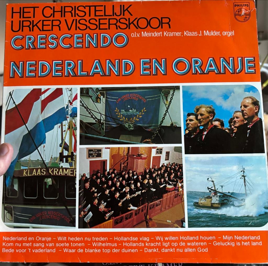 LP Christelijk Urker Visserskoor Crescendo - Nederland en Or, Ophalen of Verzenden, Gebruikt, 12 inch, Overige genres