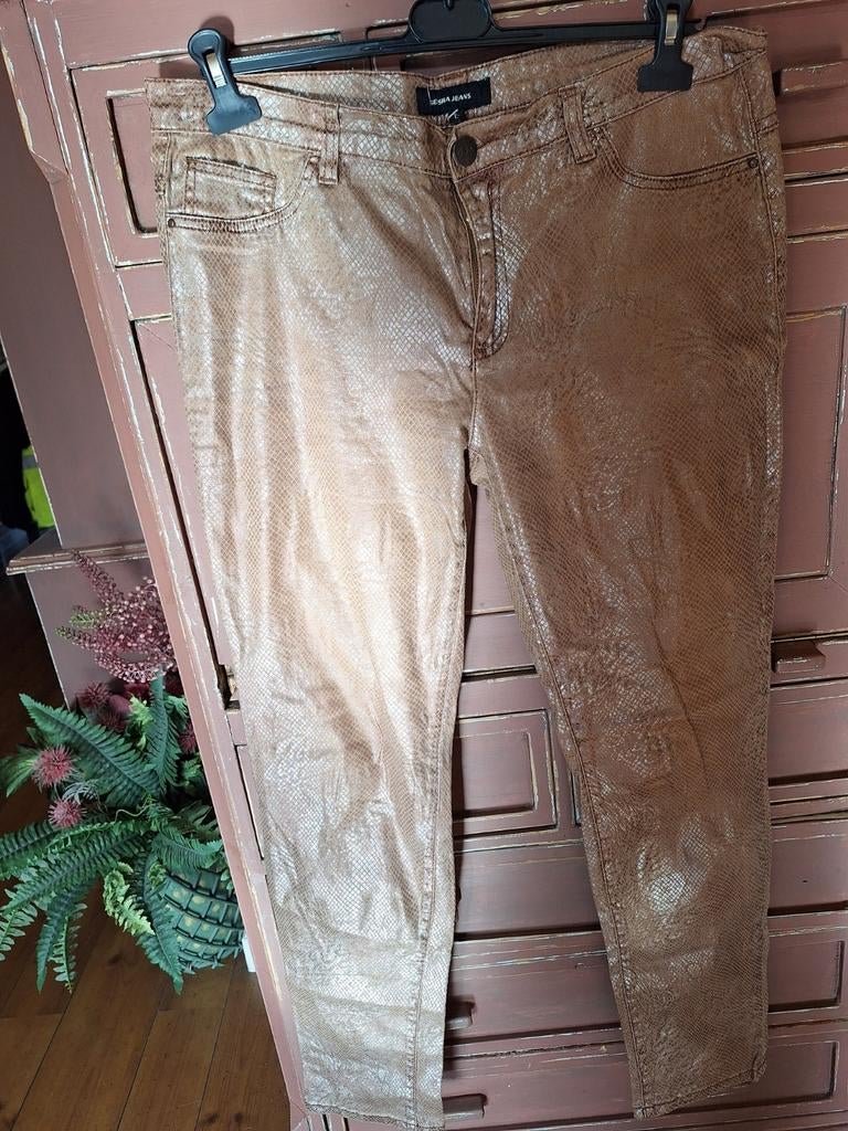 Broek maat l geisha goud stretch, Maat 38/40 (M), Beige, Ophalen of Verzenden, Lang