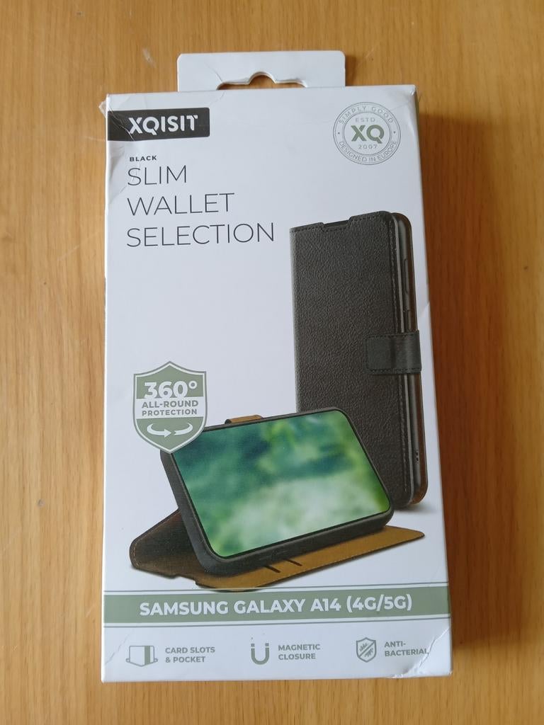 XQISIT slim wallet 53277 Samsung Galaxy A14 zwart NIEUW, Ophalen of Verzenden, Nieuw, Overige modellen, Hoesje of Tasje