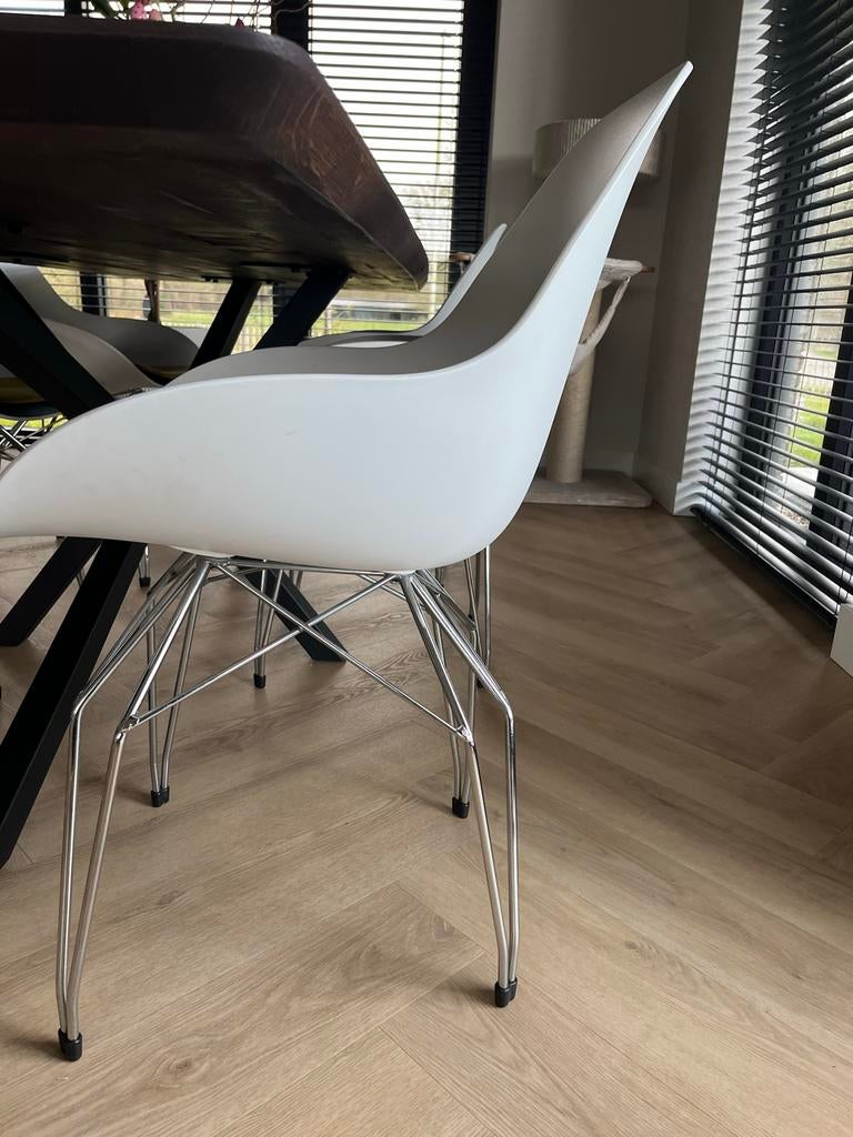 Kibukoff diamond dimple stoelen, 6 stuks, Ophalen, Kunststof, Gebruikt, Wit